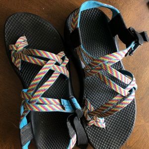 CHACOS!! Rainbow two strap with toe strap chacos!